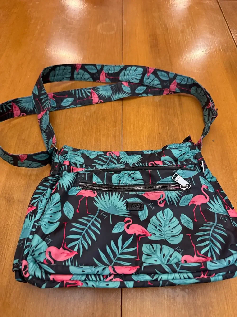 LUG RFID double dutch 3.0 crossbody flamingo black travel cleanable safety cute